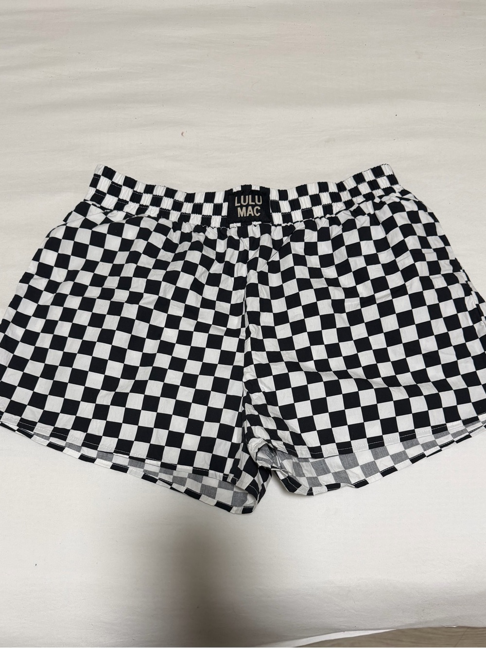 Women's Black & White Checkered Short